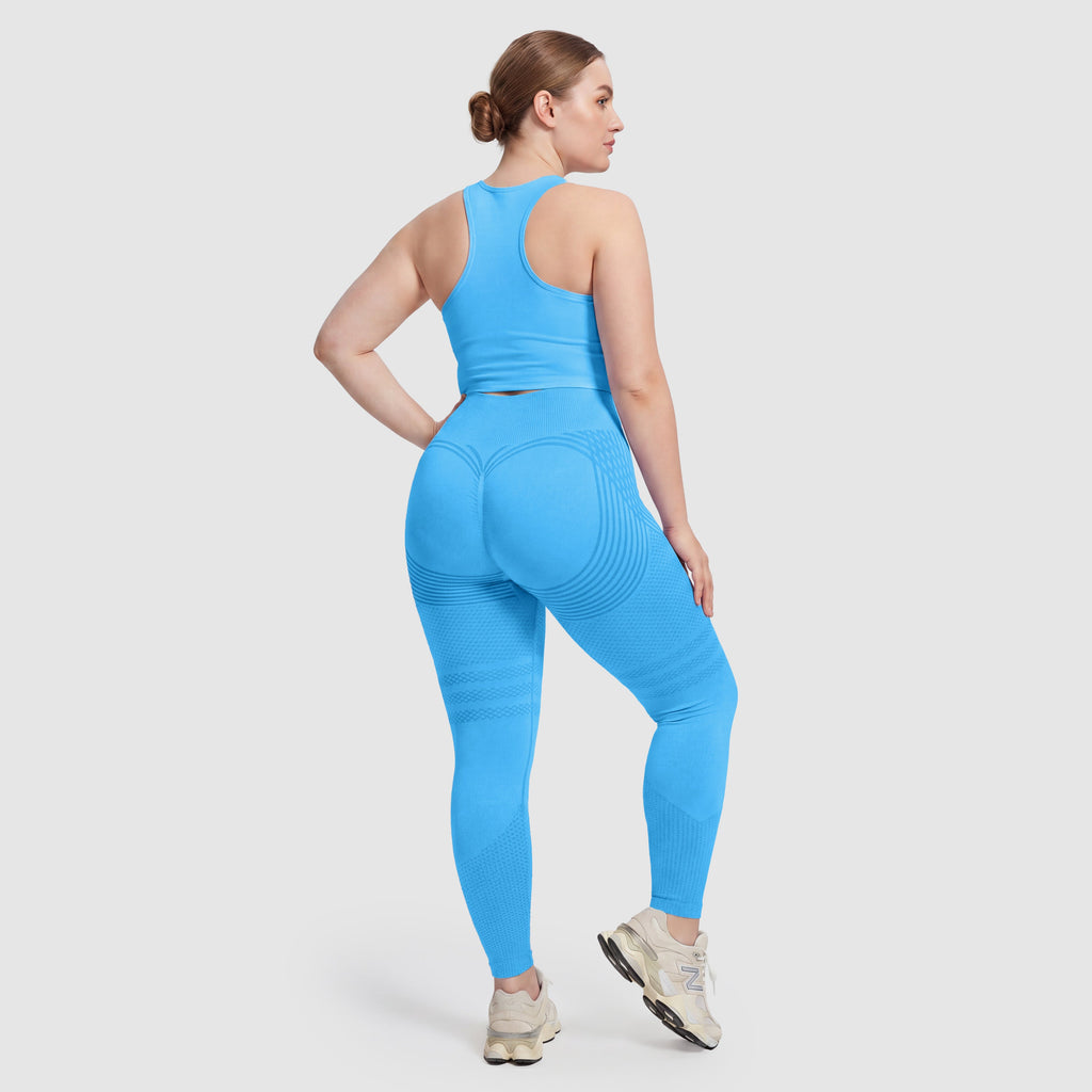 Sculpt 3D Lift & Smooth Leggings in Turquoise, back
